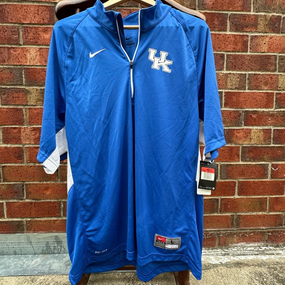 Nike University of Kentucky Wildcats 1/4 Zip Short Sleeve Basketball Jersey L
